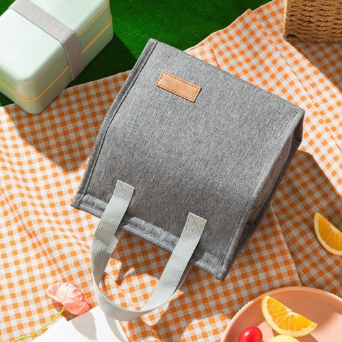 Large Capacity Insulated Lunch Bag, Handbag, Thick Insulated Lunch Tote Bag, Foldable, Washable, Reusable, Leak-Proof, for Kids, Commuting, School, Pi