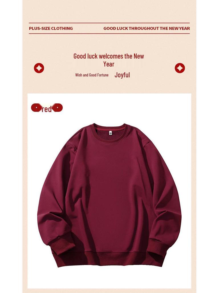 Men's Trendy Red Plus Size Fleece Hoodie 2026: Youth Fashion Long Sleeve Sports Top