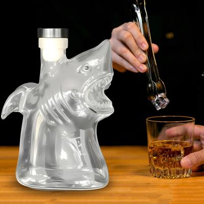 Sticlă de vin Shark Glass Decanter cu dop etanș, 300 ml, recipient pentru whisky, vodcă, bere, acasă, bar, decor, cadou pentru iubitorii de whisky