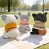 25cm Cute Plush Dog Toy Soft Stuffed Puppy Doll with Hoodie Clothes Perfect Birthday Holiday Gift for Kids Home Room Decoration