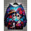 Fashion Women's Hoodie for Girls Autumn Long Sleeve Casual Sexy Girls Clothes Horror Undead Skull Pattern Unisex Tops