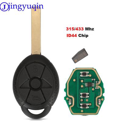 Jingyuqin 2B EWS Car Remote Control Key Fob Case for Old BMW Mini Cooper S R50 R53 with 315Mhz/433Mhz Adjustable ID44 Chip