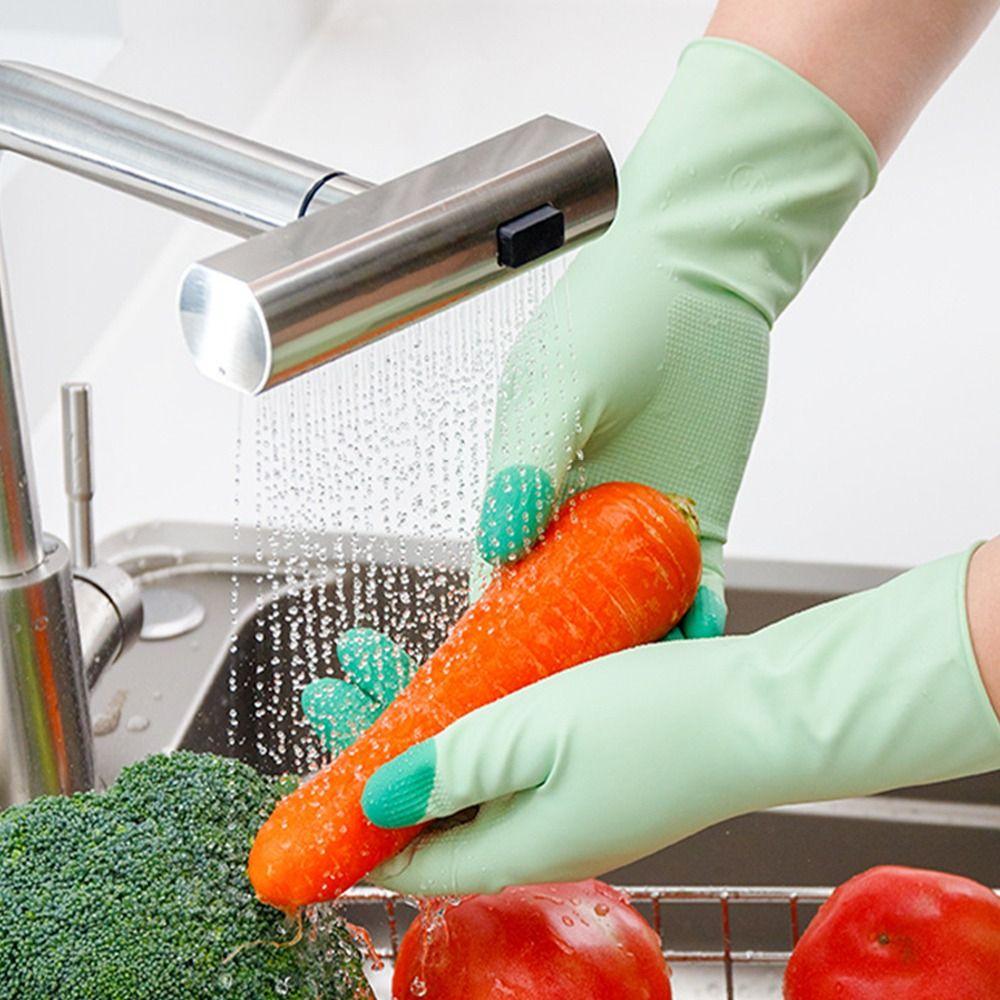 Waterproof Rubber Latex Gloves Thickened Housework Glove New Cuffs Dishwashing Gloves