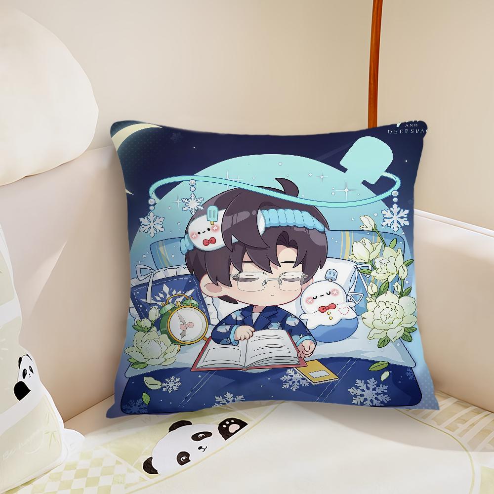 Cushion and Cover Plush Fabric Kawaii Soft Double Sided Print Sofa Cushion Game Cover Throw Love Pillow Deepspace Covers
