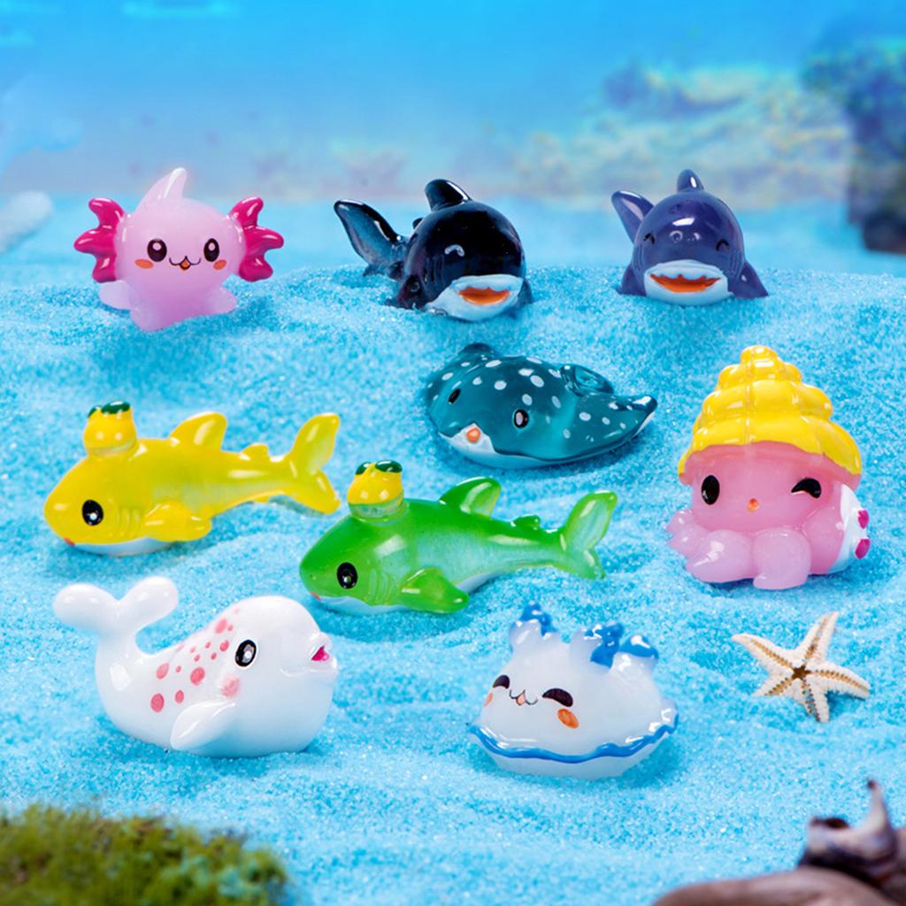 Micro Marine Animal Resin Scene Ornaments Small Items Holiday Gift Toys