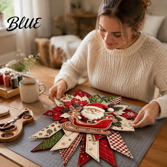 Customizable Holiday Party Favors Christmas DIY Quilted Bow Sewing Craft Kit, Pre-cut Patchwork Educational Crafting Kits for School Set, Door Hanger