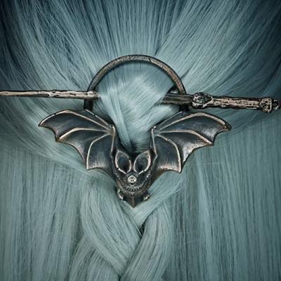 Gothic Vintage Hair Cuff Pin Bat Hair Stick Metal Hairpin Ponytail Holder Chignon Pin Hair Styling Accessories For Women