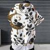 Men s Plus Size Long Sleeve Drawstring Hoodie Black Rose Gold Moon Star Printed White Kangaroo Pocket Pullover