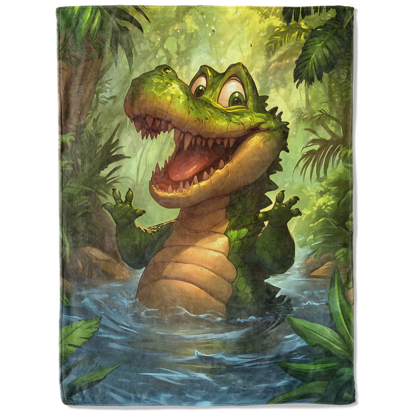 

Crocodile Blanket Super Soft Warm Fluffy Fleece Flannel Animal Throw Blanket Cozy Fuzzy Plush Bedding Blanket Gift for Boys Girl 75x90cm
