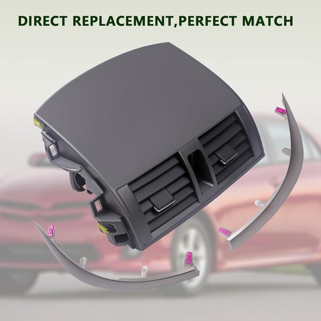 ZONFANT Center Dash A/C Outlet Air Vent Panel And Upper Dashboard Cover Strips Trim Left & Right, Compatible With Toyota Vehicle 2008-2013 Corolla,