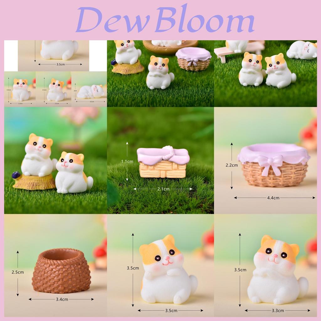 Adorable Orange Tabby Cat Resin Figurine For Diy Miniature Garden Decoration