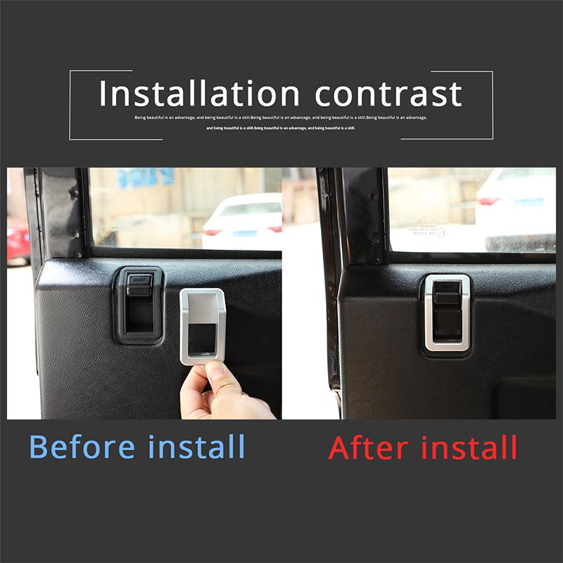 For 04-19 Land Rover Defender 90 110 130Car Internal Door Latch Outside Frame Handle Decoration Cover Defender Auto Accessories