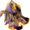 Simulation silk fashion temperament commuter sunscreen light luxury silk scarf large shawl soft yarn scarf women's large size fashion