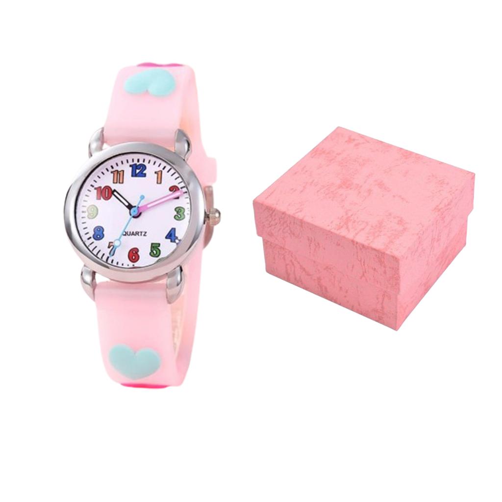 1pc/2pcs/4pcs-Colorful Digital Children's Heart-shaped Watch, Suitable for Christmas Gifts, Watch and Bracelet Sets