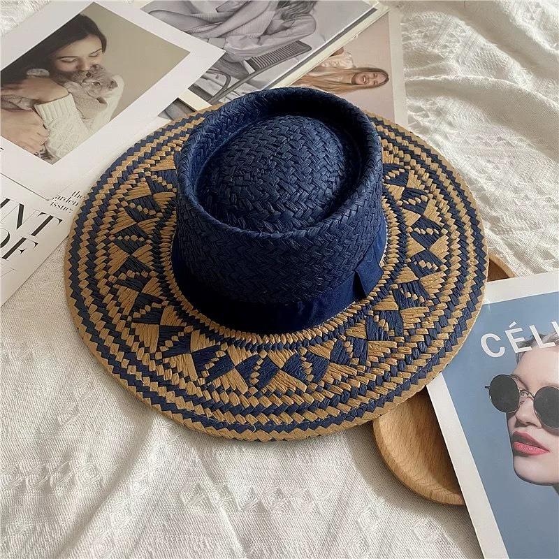 Flower Braided Straw Hat for Women To Travel To the Beach for Vacation, Travel Sun Protection Hat, Beach Hat