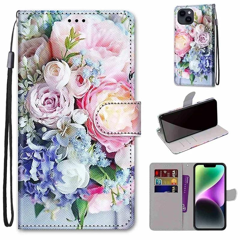 Fashion Leather Flip Case For Xiaomi 13T 12T Pro Redmi Note 13 Pro Plus 12 12S 12R Butterfly Personalized Painted Wallet Cover