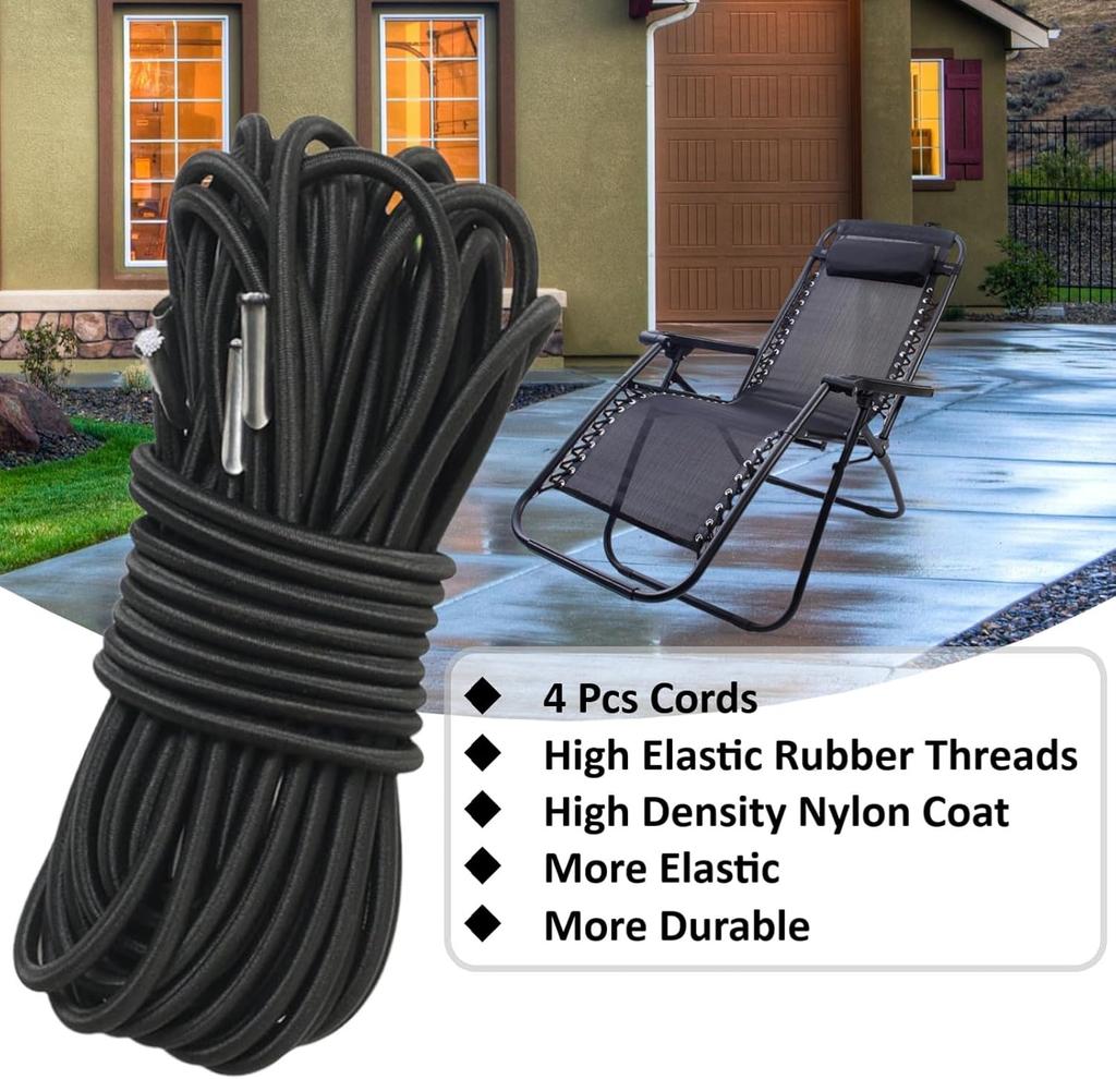 Zero-gravity Chair Elastic Replacement Rope 4-piece Set 2 Length 2 Short Suitable for Courtyard Recliners Lawn Bungee Chairs Beach Chairs Leisure Ch