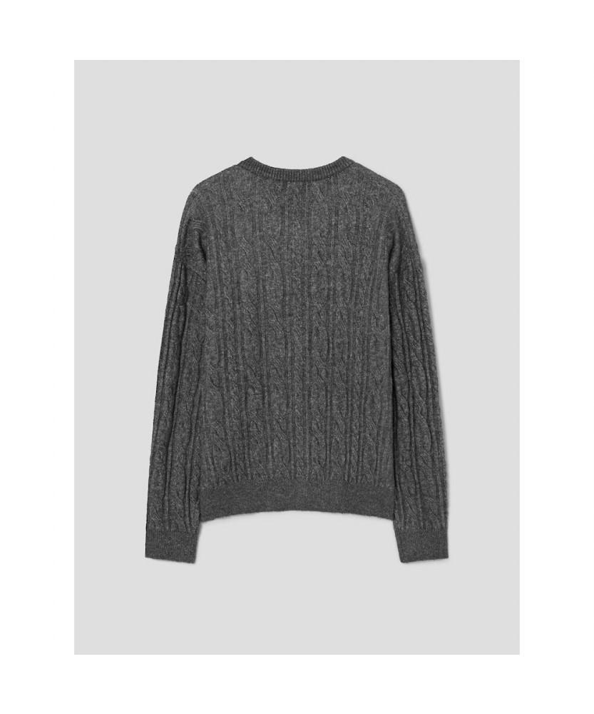 8SECONDS Lightweight Cable Round Cardigan Ash