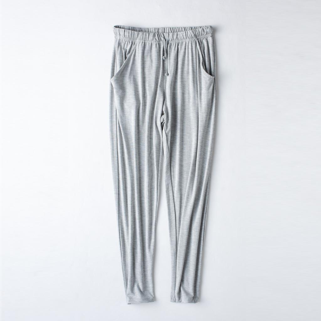 Women's Modal Long Pajama Pants, Japanese Korean Loose Straight Leg Casual Trousers, High Stretch Thin Yoga Loungewear Pants with Pockets