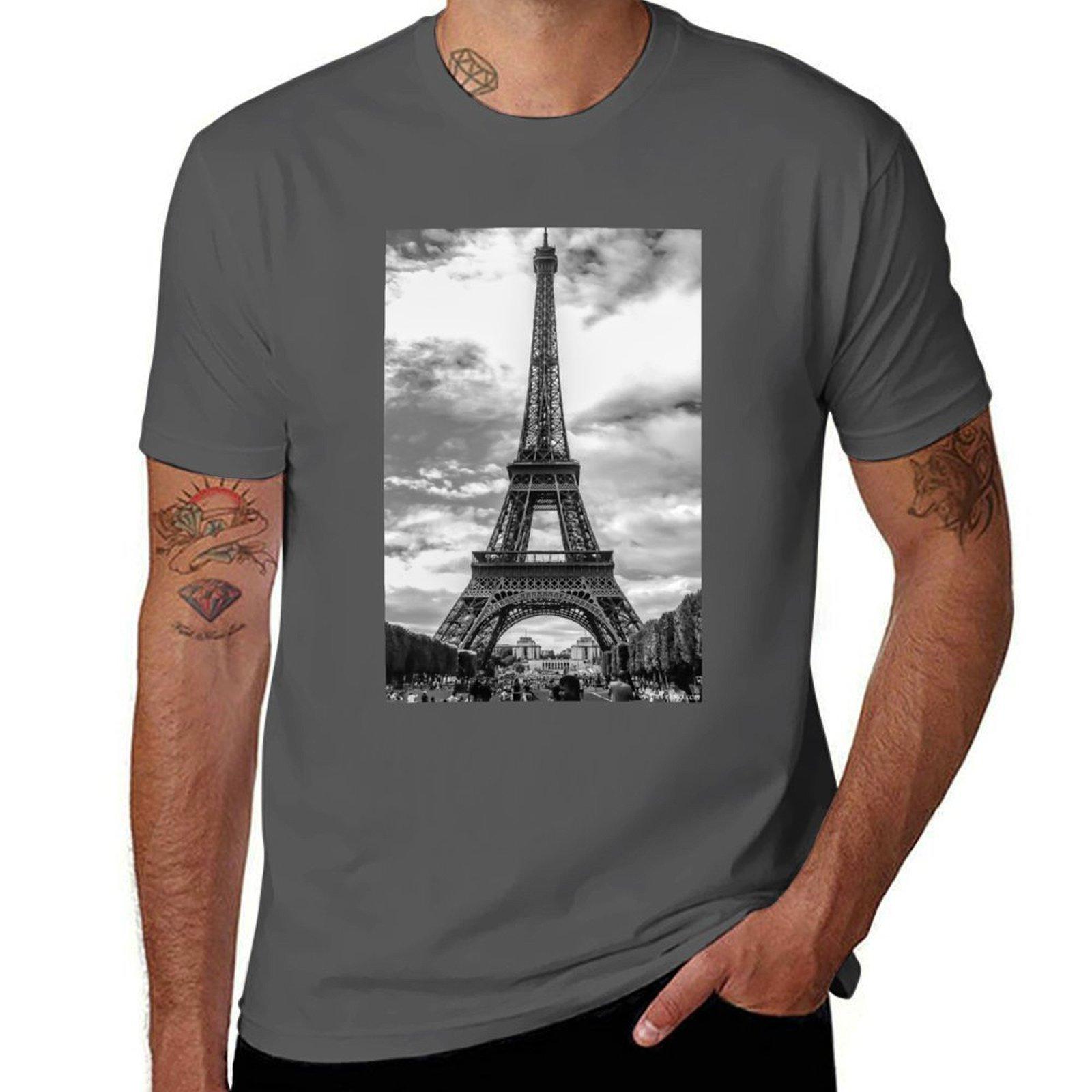 

Eiffel Tower 10 T-Shirt cotton t shirts man 100% t shirts for man cotton T-Shirt 4XL
