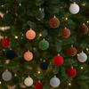 12pcs 6cm Christmas Tree Ball Pendant Flocked Xmas Tree Ornaments Christmas Spheres  New Year Noel