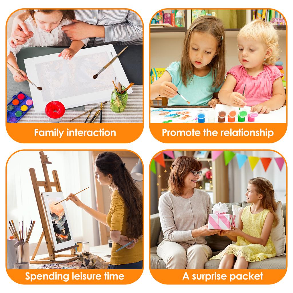 6/12Pc Paint by Number Kit Practical Adult Paint by Number Kit Canvas Digital Painting Set Digital Oil Painting Set for Beginner