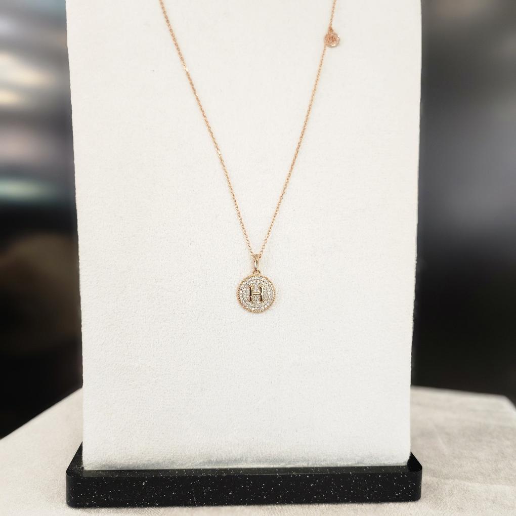 Atria H Simple Long N Pink Plated Necklace QUNNEDG0003FRF
