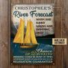 Customizable Sailing River Forecast Metal Yard Sign Outdoor Wall Decor