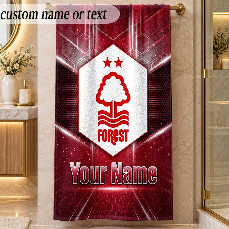 Beach TowelNottingham Forest FC Custom Name Text Personalized Soft Towel for Beach Pool Indoor Home Decor Gift