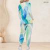Women Plus Size Green Yellow Beige Printed Nurse Scrub Set V Neck Long Sleeve Top With Pockets Long Pants