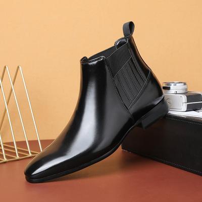 Brand Men's Chelsea Boots High Quality Casual Leather Boot High-top Business Dress Boots Men's Ankle Boots Botas Hombre