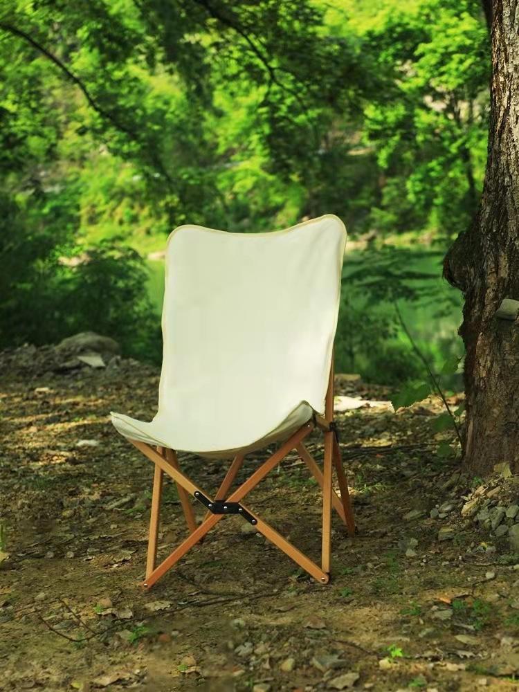 Outdoor Camping Chair - Ultralight Wood, Foldable for Fishing, Beach, BBQ & Picnic, Practical Outdoor Seating