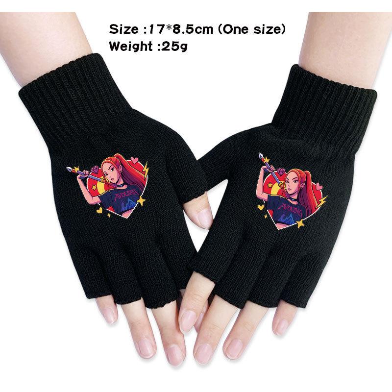 Kinder Jungen Mädchen Kpop Derpy Bedruckte Baumwolle Herbst Winter Warm Gestrickte Touch-Handschuhe