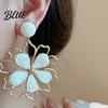 Long Earrings 1 Pair Women Drop Flower-Shaped Sweet Stud Delicate