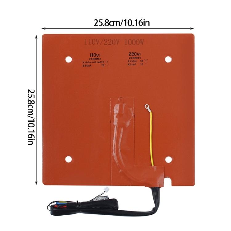 Heavy Duty Silicone Heaters Pad S1C Specific Model Efficient Heat Transfer Corrosion Resistant 3D Print Tool