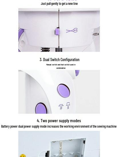202 Electric Mini Desktop Sewing Machine with Micro Foot Pedal for Thick Fabrics