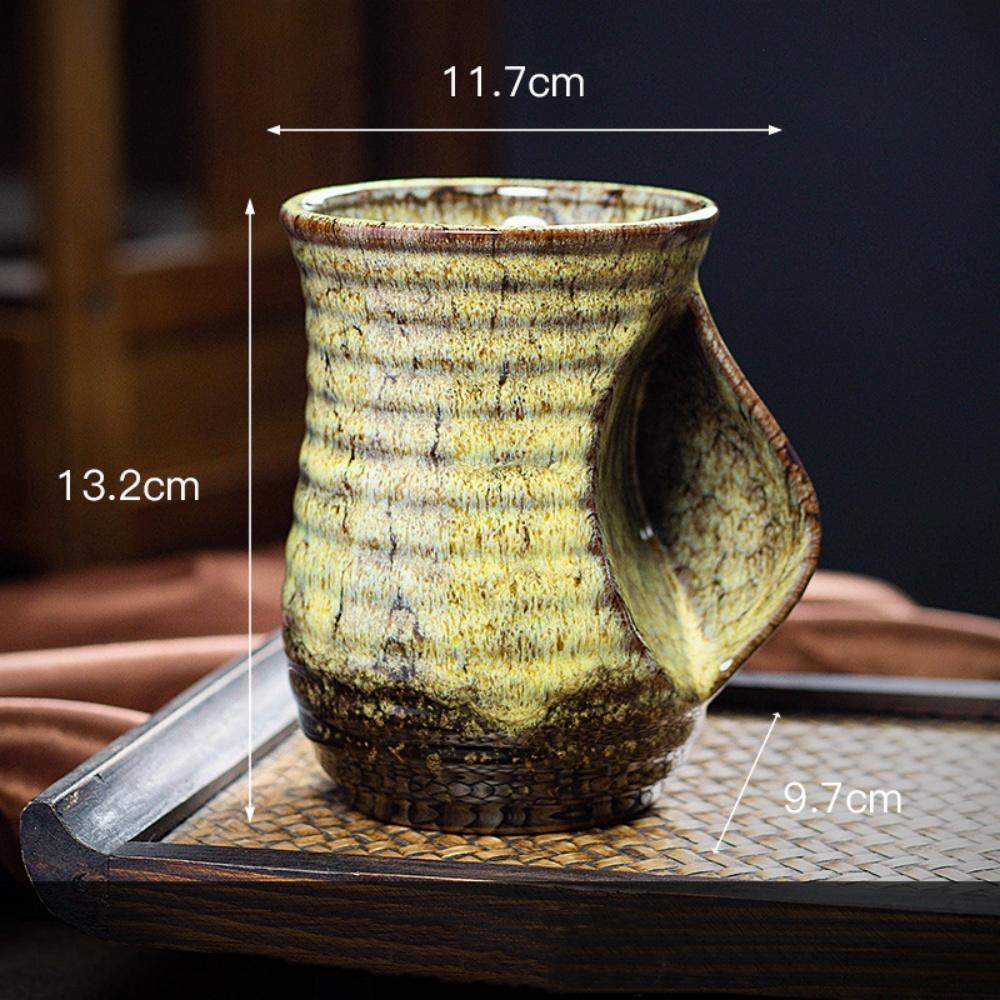 560ml Creative Ceramic Coffee Cup Colorful Warm Hand Mug Kiln Changed Pottery Tea Pot