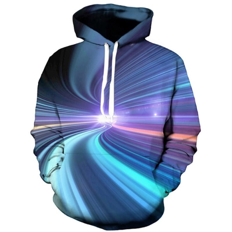 Pánská mikina s kapucí z polyesteru, 3D potiskem, s dlouhým rukávem, s duhovým 3D potiskem, s kapucí, pro každodenní použití, na cesty.