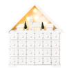 Advent calendar Christmas decoration Christmas decor, 24 drawers, LED lights, 39 cm x 9 cm x 42 cm, white + green