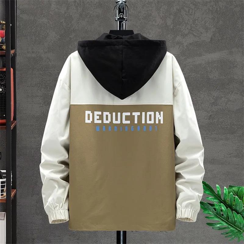 Spring & Fall Men Coat Korean Style Loose Jacket Casual Hooded Windbreaker Trend Student Top