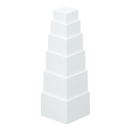 6Pcs Buffet Risers Food Display Risers Multipurpose Stackable Display Stand Cube Box Nesting Riser with Hollow Bottoms