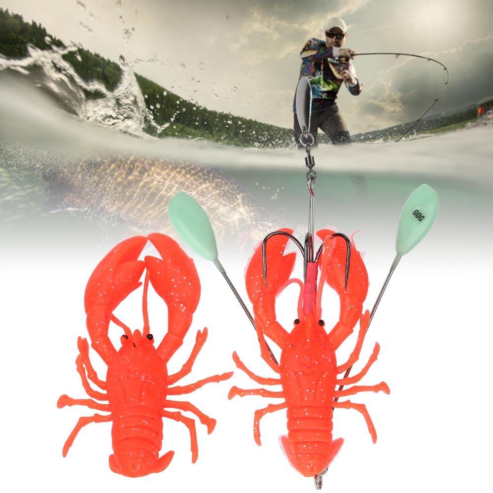 with Hook Artificial Lobster Lure 11.2cm 102g Fishing Lure Bait Deep Sea Trolling Bait  For Trout