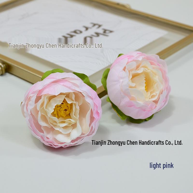 European Peony Flower DIY Kit: Artificial Peony Hairpin, Headwear, Candy Box, Hat, and Shoe Decoration. светло-розовый