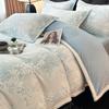 Thickened Milk Fleece Bed Four-Piece Set, Light Luxury High-End Coral Fleece Flannel Quilt Cover, Bed Sheet Three-Piece Set