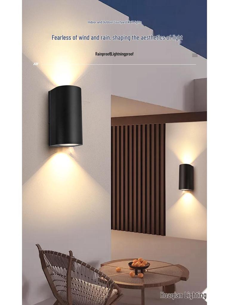 Dual-Head Waterproof Outdoor Wall Light for Porches, Courtyards, Balconies, and Stairways