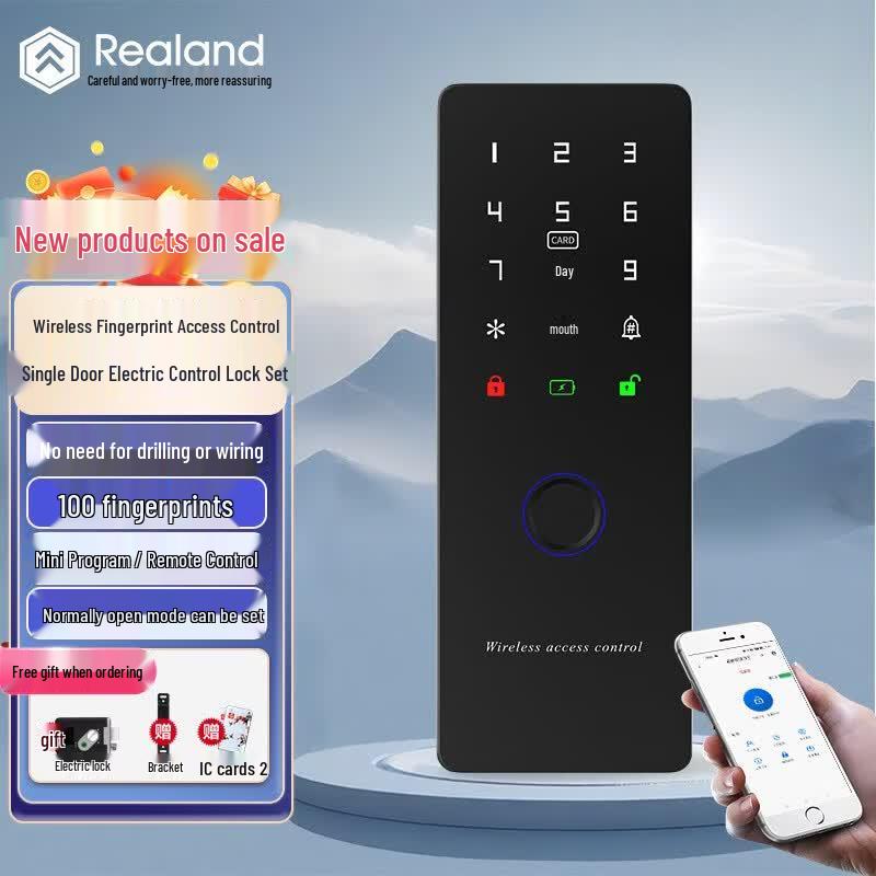 Realand Wireless Biometric Access Control System CN plug (adapter included)