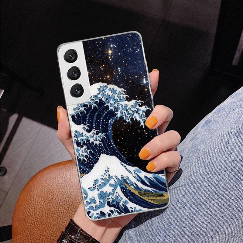 Japanese Pub Wave Anime Arrived Phnoe Case for Samsung Galaxy S26 S25 Edge S23 S24 Ultra S22 Plus S21 S20 FE Unique Cover Soft C
