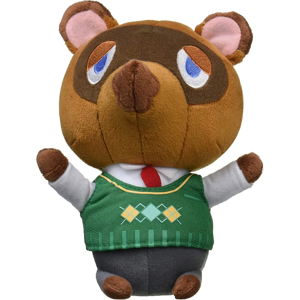 Sanei Boeki Animal Crossing All Star Collection Tanuki Plush Toy 11x17x19.5cm
