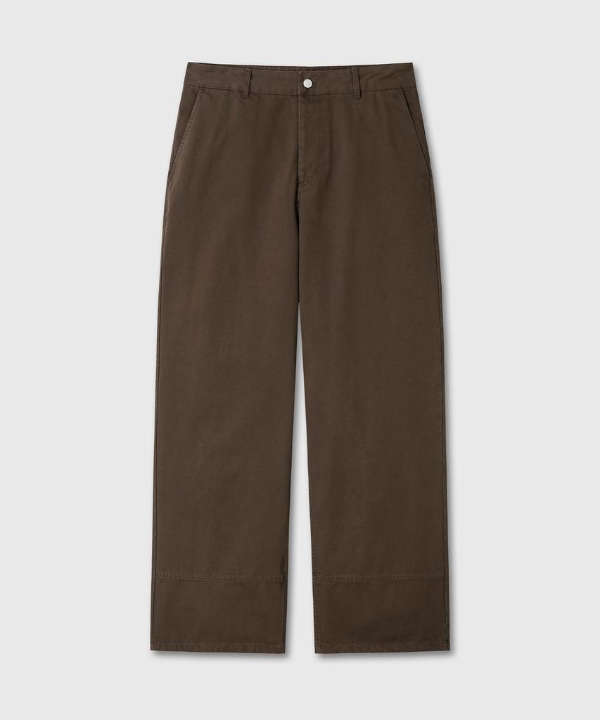 Daibeuin Washed Loosed Wide Cotton Pants (Brown)