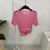 C S In The Room Women S warnIng lInen Cable Knit Short Sleeve 4Color